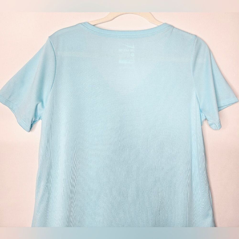 Women's Nike Tee Athletic Cut Dri-Fit V-Neck Aqua Turquoise Shirt. Size large. - Picture 6 of 7